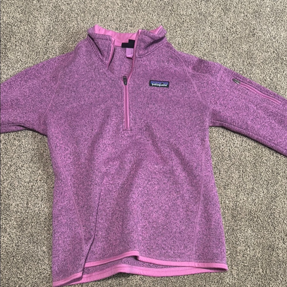 Patagonia Purple Sweatshirt Cozy Knit Texture